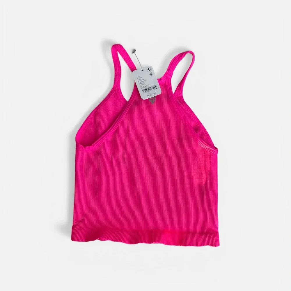Free People Hot Pink Ribbed Tank Top